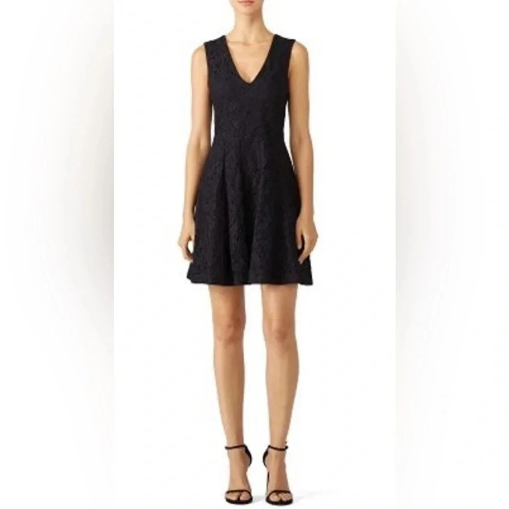Derek Lam IO Crosby Black Lace A-line Mini Dress Party Cocktail Evening